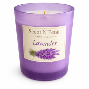frosted lavender purple glass candle 7oz